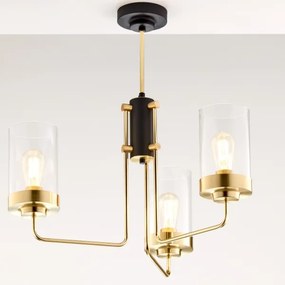 Jupiter 2087 - RAMIREZ rúdra szerelt csillár 3xE27/15W/230V arany/fekete