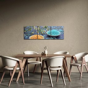Színes tengeri só képe (órával) (90x30 cm)