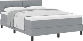 vidaXL Boxrugós ágy matracmal Világosszürke 140 x 190 cm szövet