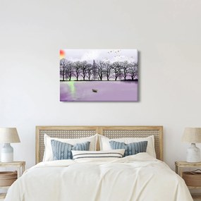 Kép - Bárkák a tavon (90x60 cm)