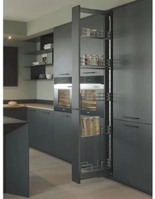 Konyhai fémrács, kamravasalat, 150mm, króm, teljes kihúzású, csillapított záródás, 1880-2180mm, 5 kosár SIGE, Green Line 258