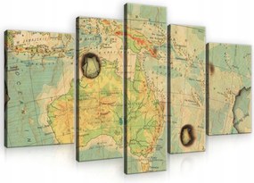Vászonkép 170x100 Régi vintage térkép Ausztrália India utazás történelem antik