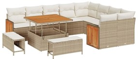 vidaXL Kerti Kanapé Szett párnával 12 pcs Beige és krém