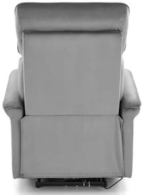 SEMIR szürke karosszék elektromos dönthető funkcióval / USB csatlakozóval