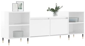 fehér magasfényű szerelt fa TV-szekrény 160x35x55 cm