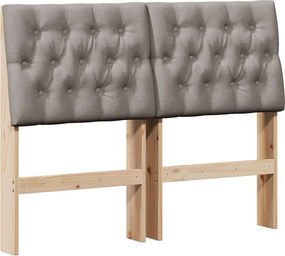 vidaXL Kárpitozott fejtámla Tópszínű 120 cm Tömör fenyőfa