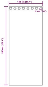 Függönyök függönyökkel 2 pcs Sötétkék 260x140cm Poliészter
