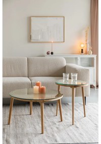 Natúr színű üveg kerek dohányzóasztal ø 70 cm Haru – White Label