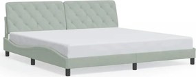 vidaXL világosszürke bársony ágykeret matrac nélkül 200 x 200 cm