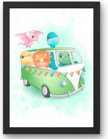 Gyerekszoba poszter kis dinoszauruszok A4-es méret