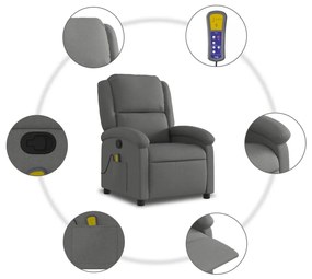 vidaXL sötétszürke szövet dönthető masszázsfotel