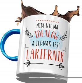 Kék Bögre Lakkozónak Nincs Tökéletes Nyomtatott Fotó