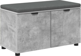 vidaXL Előtér pad Beton Szürke 80 x 38 x 46 cm Műanyag Fa és Szövet