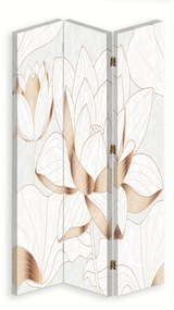 Gario Paraván Lótuszvirág bézs színben Méret: 145 x 170 cm, Kivitelezés: Forgó paraván 360°