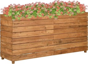 vidaXL újrahasznosított tíkfa és acél magaságyás 150 x 40 x 72 cm