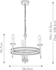 Elstead Lighting CROWN CROWN3 Csillár 3x60W/E14