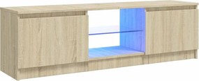vidaXL sonoma tölgy színű TV-szekrény LED lámpákkal 120x30x36 cm