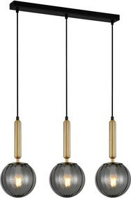 Italux glamour modern függeszték ravena füstös sárgaréz itxpnd-2324-3lbro+sg