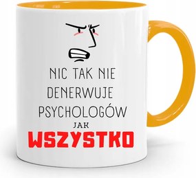 Pszichológus Pszichiáter Terapeuta Bögre Sárga, fényképes nyomattal