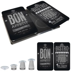 Edzett üveg tűzhely fedőlap szett 2 db-os 30x52 cm Bon Appetit – Wenko
