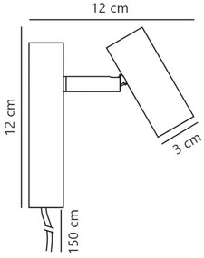 Nordlux - OMARI LED/3,2W/230V fekete, állítható fényerőjű fali spotlámpa