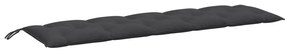2 db melange antracitszürke szövet kerti padpárna 180x50x7 cm