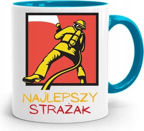 Kék Bögre Tűzoltónak Legjobb Tűzoltó nyomott mintával