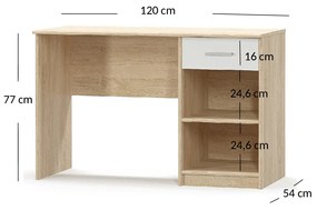 Íróasztal  Terrell (szonoma tölgy + fehér). 1053295