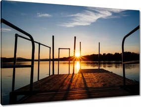 Vászonkép 90x60 Naplemente híd