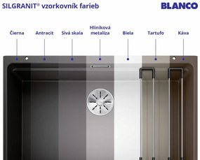 Blanco Subline 400-U, szilgránit mosogató a munkalap alatt 400x400x190 mm, 1 kamrás, szürke vulkán, BLA-527349