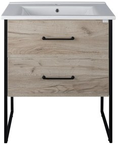 TMP IRON 75 álló fürdőszobabútor - Sanovit ATRIA 9075 porcelán mosdóval - 75 x 45,5 cm