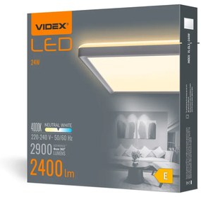 Design LED Videx 18 W-os ø292 mm fehér színű négyzet alakú natúr fehér mennyezeti lámpa