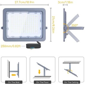 Aigostar - LED Reflektor LED/100W/230V szürke 6500K IP65