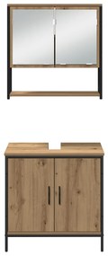3 Részes Fürdőszoba Bútor Készlet Artisan Tölgyműanyag