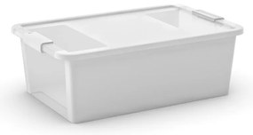 Fehér fedeles műanyag tárolódoboz 55x35x19 cm Bi-Box M – KIS