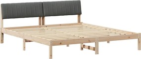 vidaXL Ágykeret barna és sötétszürke 180 x 200 cm Tömör fenyőfa