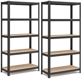 SONGMICS acél polcrendszer 2 db-os, 180x90x40 cm, fekete