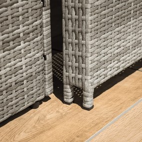 Kerti rattan kanapé MALORY, szürke/ természetes