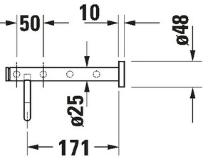 Duravit 99251000 - Fali törölközőtartó D-CODE 65 cm fényes króm