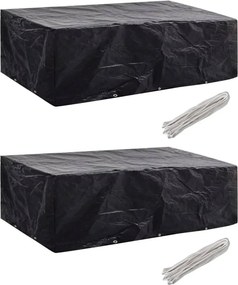 vidaXL 2 db 8 személyes polyrattan szett huzat 10 lyukkal 300 x 140 cm