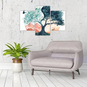Kép – Akvarellfa tele élettel (90x60 cm)