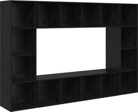 vidaXL TV szekrény garnitúra 4 pcs Fekete 37 x 37 x 142,5 cm Faanyag
