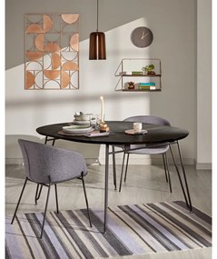Kerek bővíthető étkezőasztal kőrisfa dekoros asztallappal ø 120 cm Norfort – Kave Home