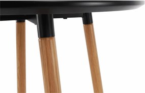 Bárasztal, fekete/tölgy, átmérő 60 cm, IMAM