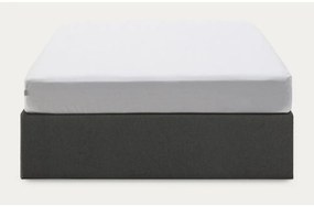 Fekete kárpitozott ágyneműtartós franciaágy 160x200 cm Matters – Kave Home