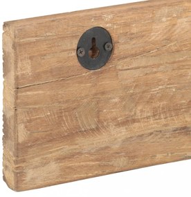 tömör újrahasznosított fa fogas 5 akasztóval 100 x 2,5 x 15 cm