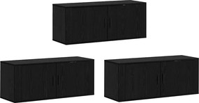 vidaXL Fali TV szekrény szett 3 pcs Fekete tölgy 100 x 34,5 x 40 cm