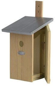 Fészkelő fa madárház, cink tetővel, 39 cm