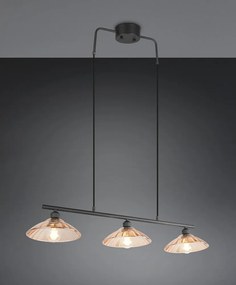 Fekete-borostyán színű fém függőlámpa üveg búrával Eluna – Reality