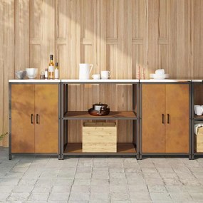 Konyhai Tároló Készlet polcokkal 3 pcs Rozsdás 210 x 50 x 92 cm